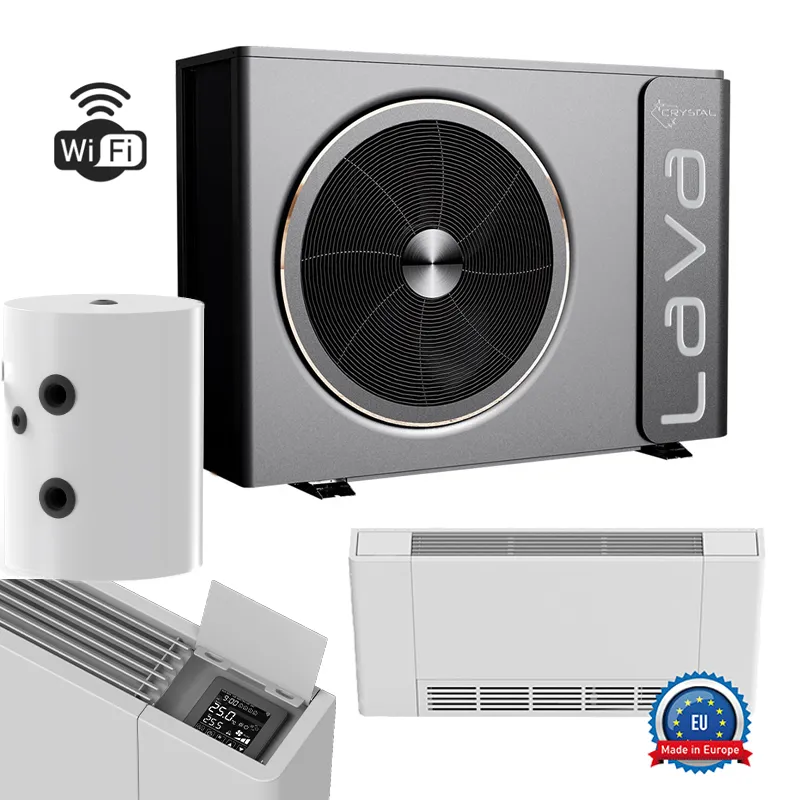 Imagine pentru Pachet pompa de caldura 6kW pentru apartament, bloc cu ventiloconvectoare slim pentru incalzire si racire
